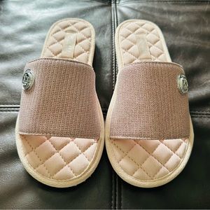 Michael Kors Womens Janis Soft Pink Slide Glitter Chain Mesh 40T1JAFA1D Size 7